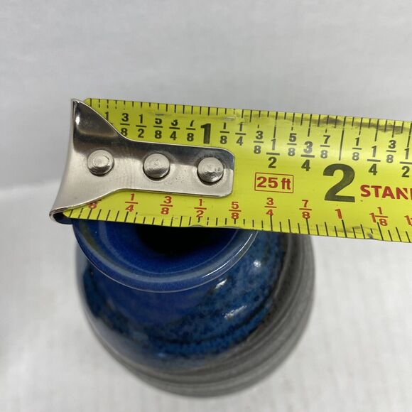 Set of 5 Japanese Sake Set Blue & Black Stoneware Pottery - Picture 8 of 10